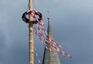 maypole, wind, bands, maypole wreath, multicoloured, coloured, fixed, decoration, tradition, regional customs, maypole, maypole, maypole, maypole, maypole